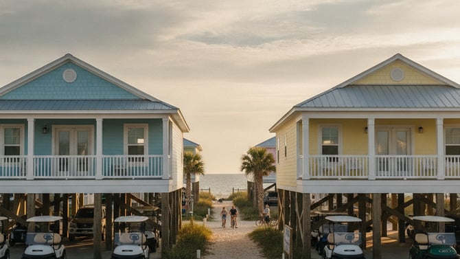 Three-bedroom beach houses at Ocean Lakes, compared